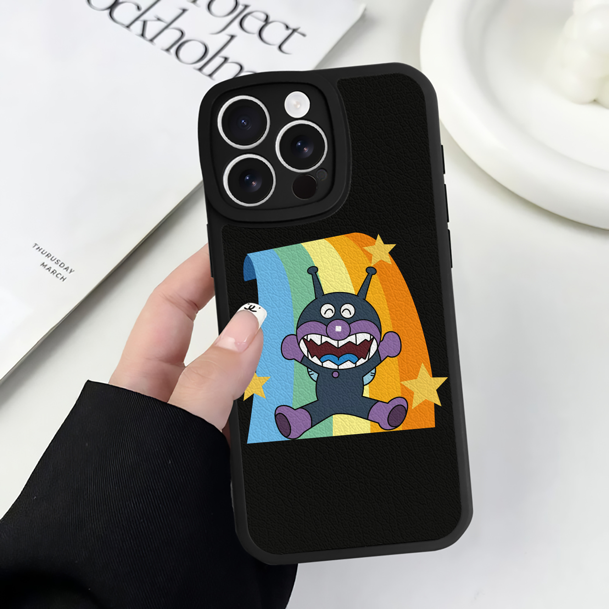 （画像用） アンパンマン Anpanman 【iPhone 16シリーズ対応】シリコンスマホケース（レザー調） 材質：シリコン